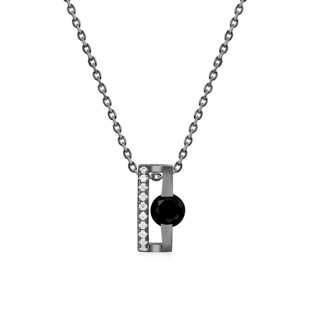 Open Hollow Modern Amethyst Necklace - LUO Jewelry #gemstone_Black Spinel