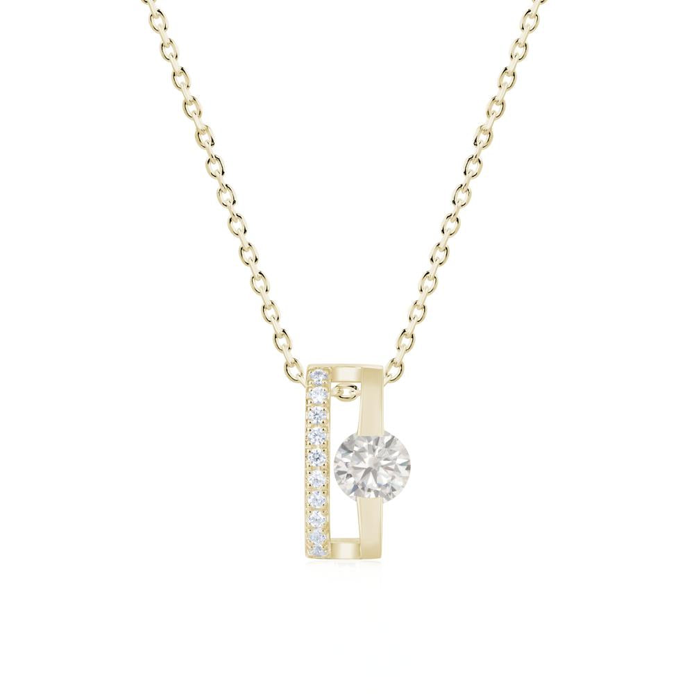 Open Hollow Modern Amethyst Necklace - LUO Jewelry #gemstone_Cubic Zirconia