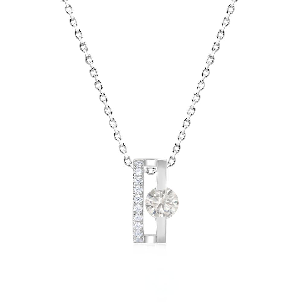Open Hollow Modern Amethyst Necklace - LUO Jewelry #gemstone_Cubic Zirconia