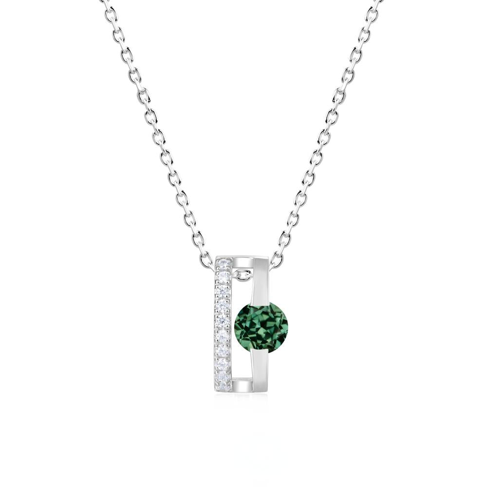 Open Hollow Modern Amethyst Necklace - LUO Jewelry #gemstone_Green Sapphire