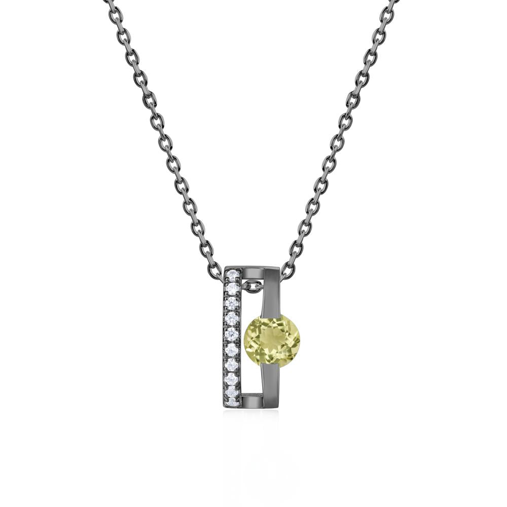 Open Hollow Modern Amethyst Necklace - LUO Jewelry #gemstone_Lemon Quartz