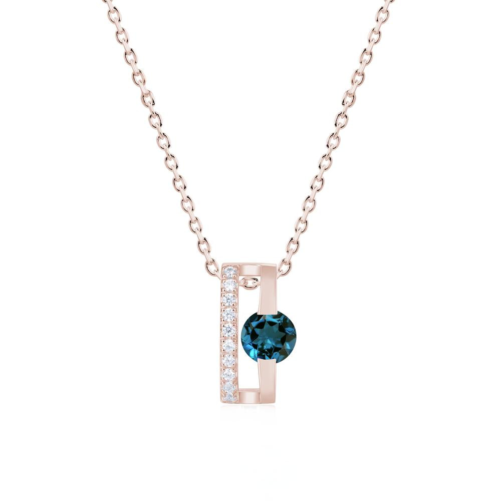 Open Hollow Modern Amethyst Necklace - LUO Jewelry #gemstone_London Blue Topaz