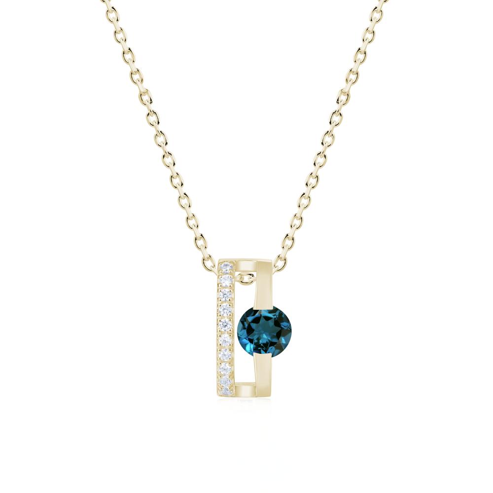 Open Hollow Modern Amethyst Necklace - LUO Jewelry #gemstone_London Blue Topaz