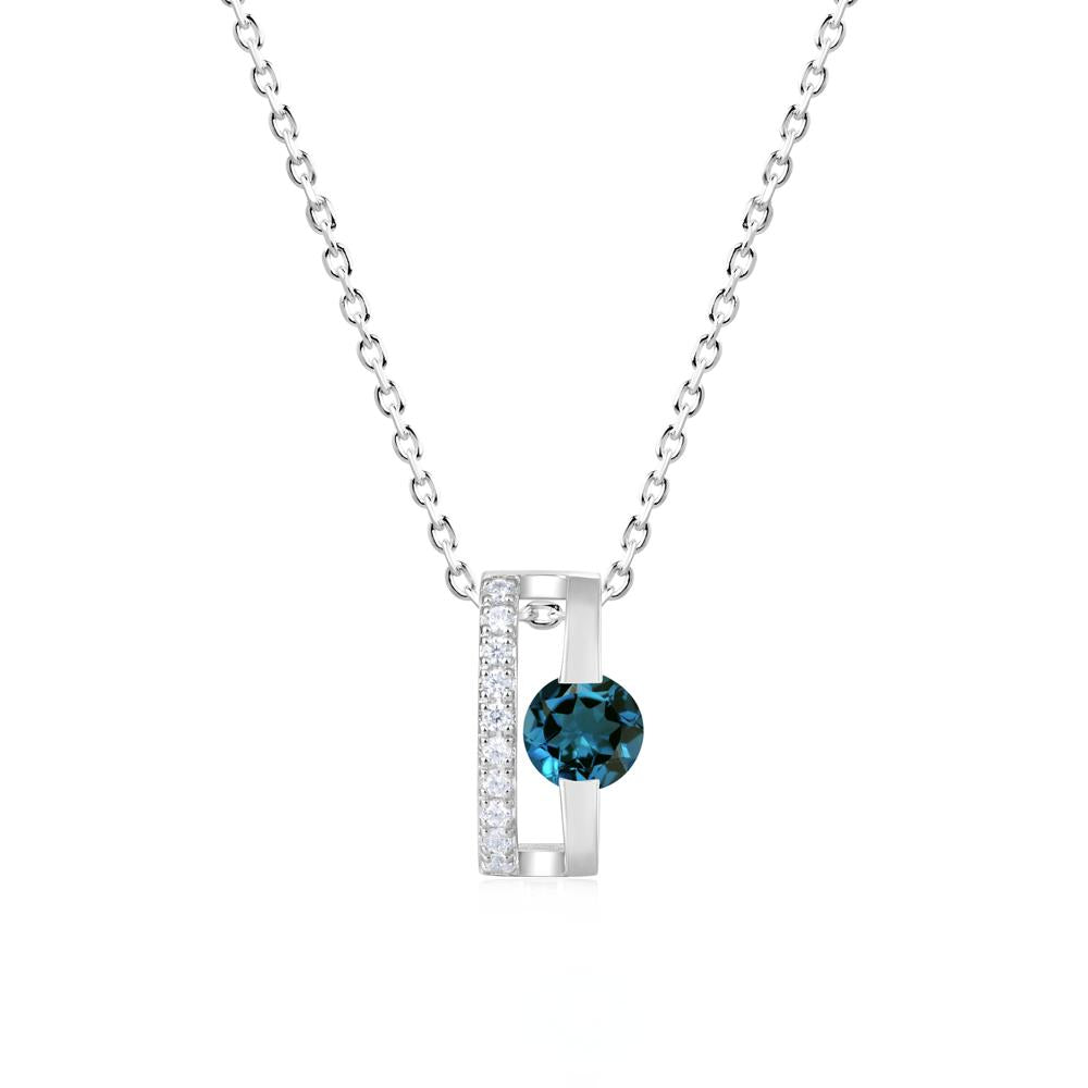 Open Hollow Modern Amethyst Necklace - LUO Jewelry #gemstone_London Blue Topaz