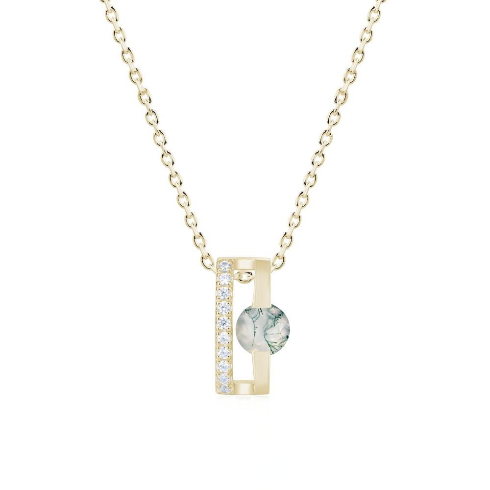 Open Hollow Modern Amethyst Necklace - LUO Jewelry #gemstone_Moss Agate