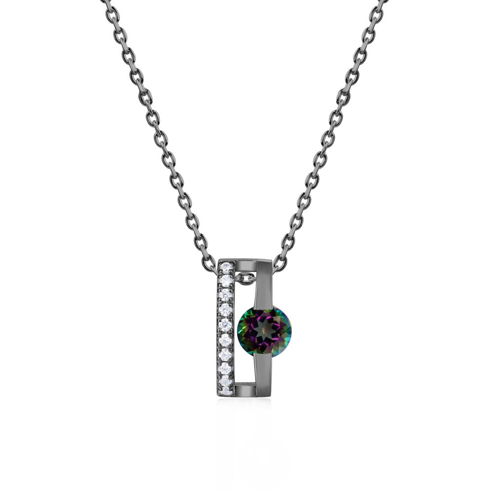 Open Hollow Modern Amethyst Necklace - LUO Jewelry #gemstone_Mystic Topaz