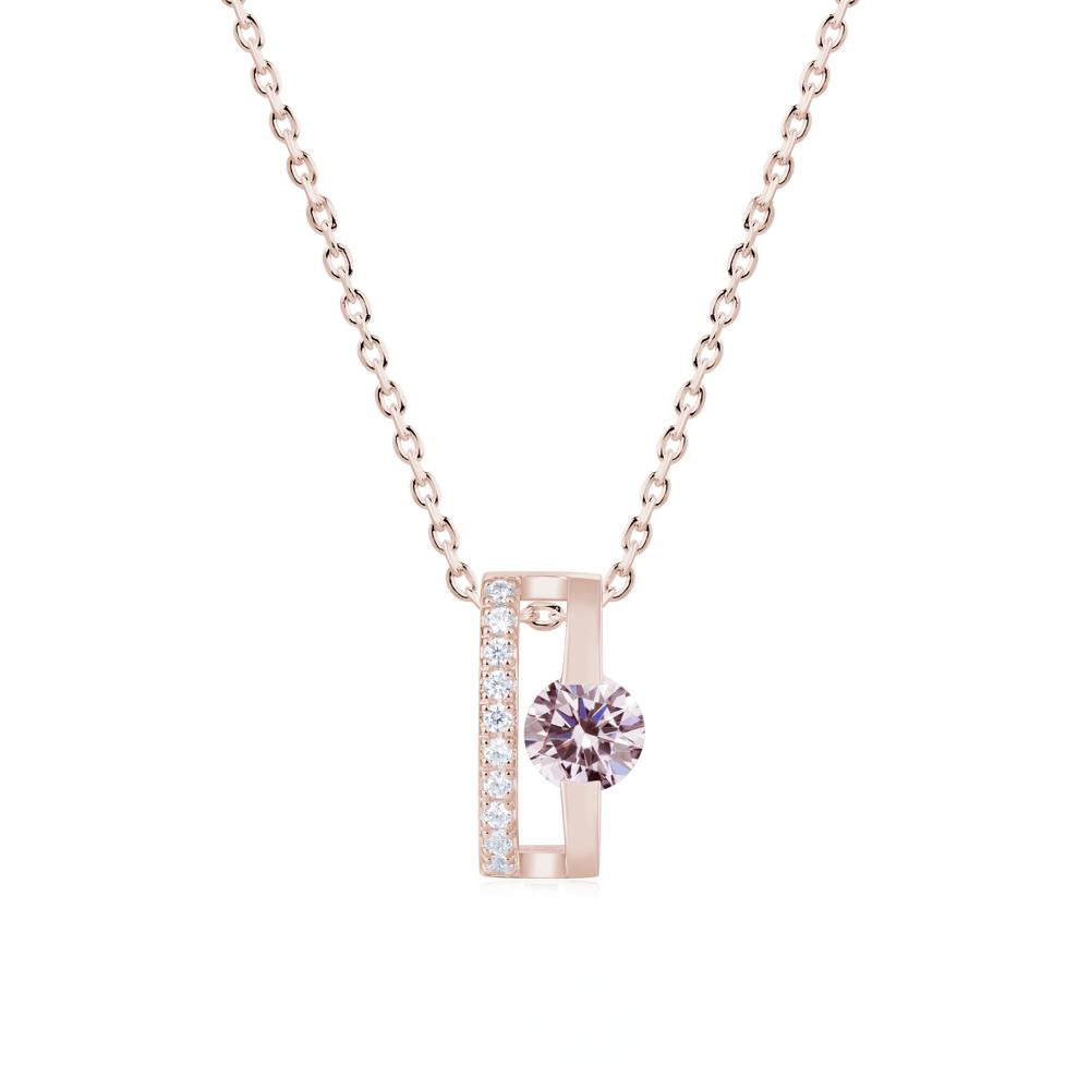 Open Hollow Modern Amethyst Necklace - LUO Jewelry #gemstone_Pink Cubic Zirconia
