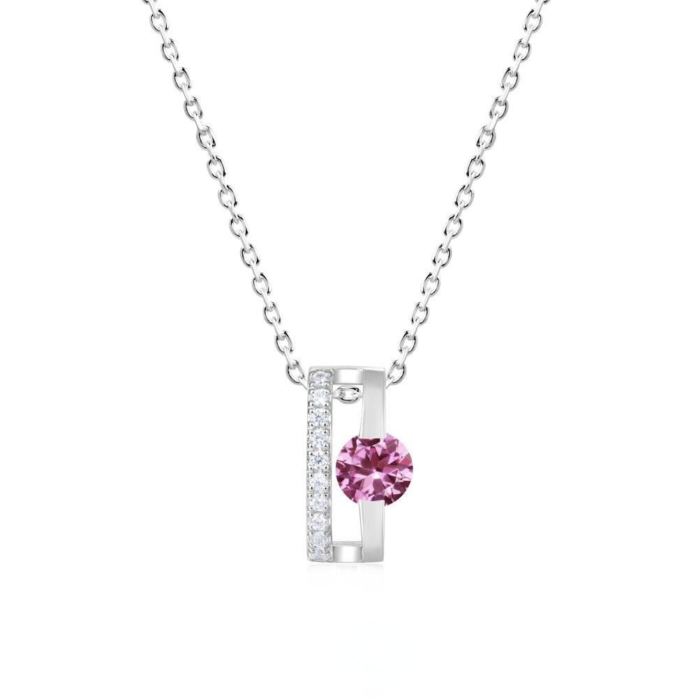 Open Hollow Modern Amethyst Necklace - LUO Jewelry #gemstone_Pink Sapphire