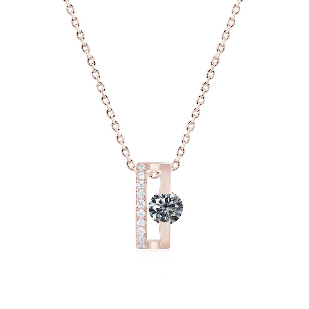 Open Hollow Modern Amethyst Necklace - LUO Jewelry #gemstone_Grey Moissanite