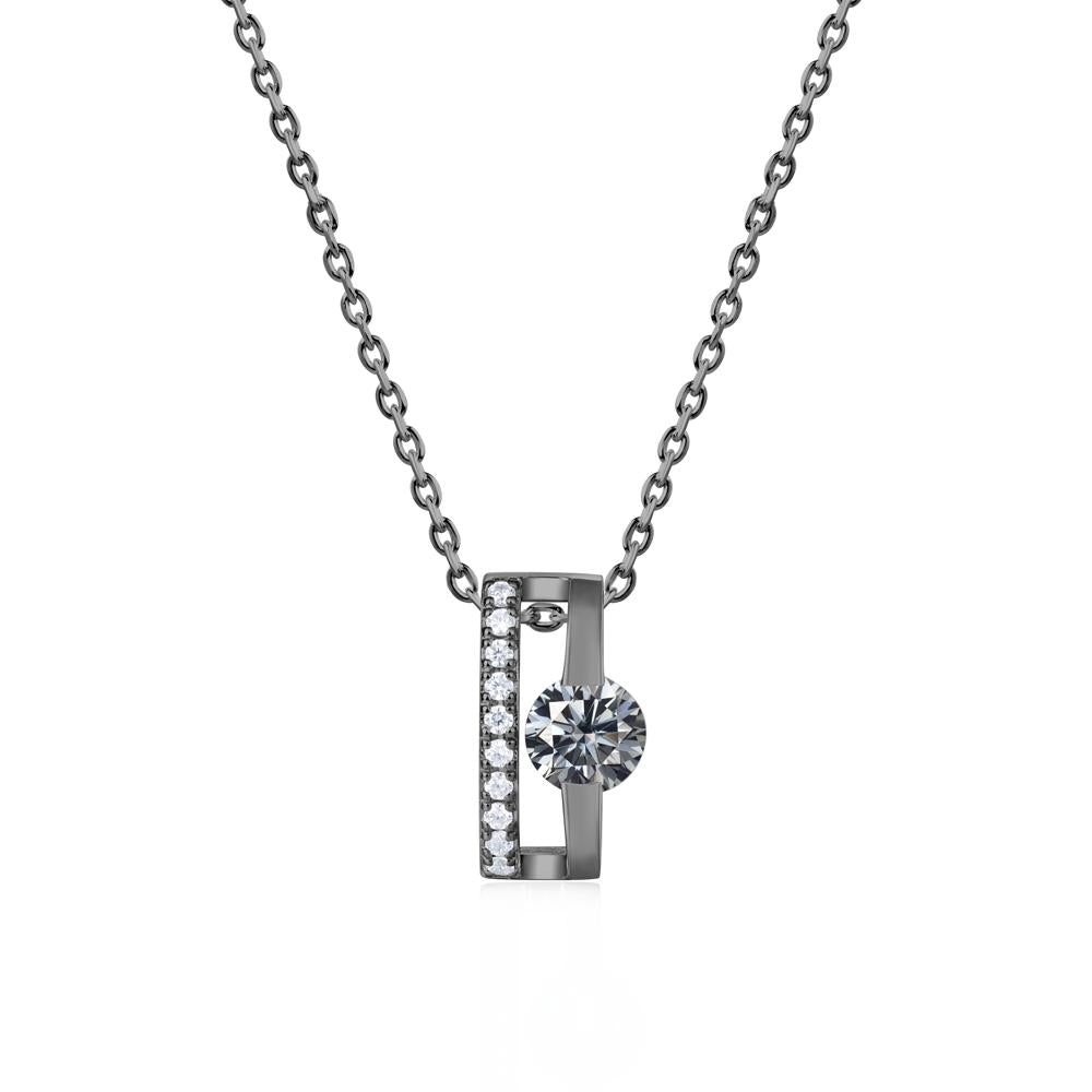 Open Hollow Modern Amethyst Necklace - LUO Jewelry #gemstone_Grey Moissanite