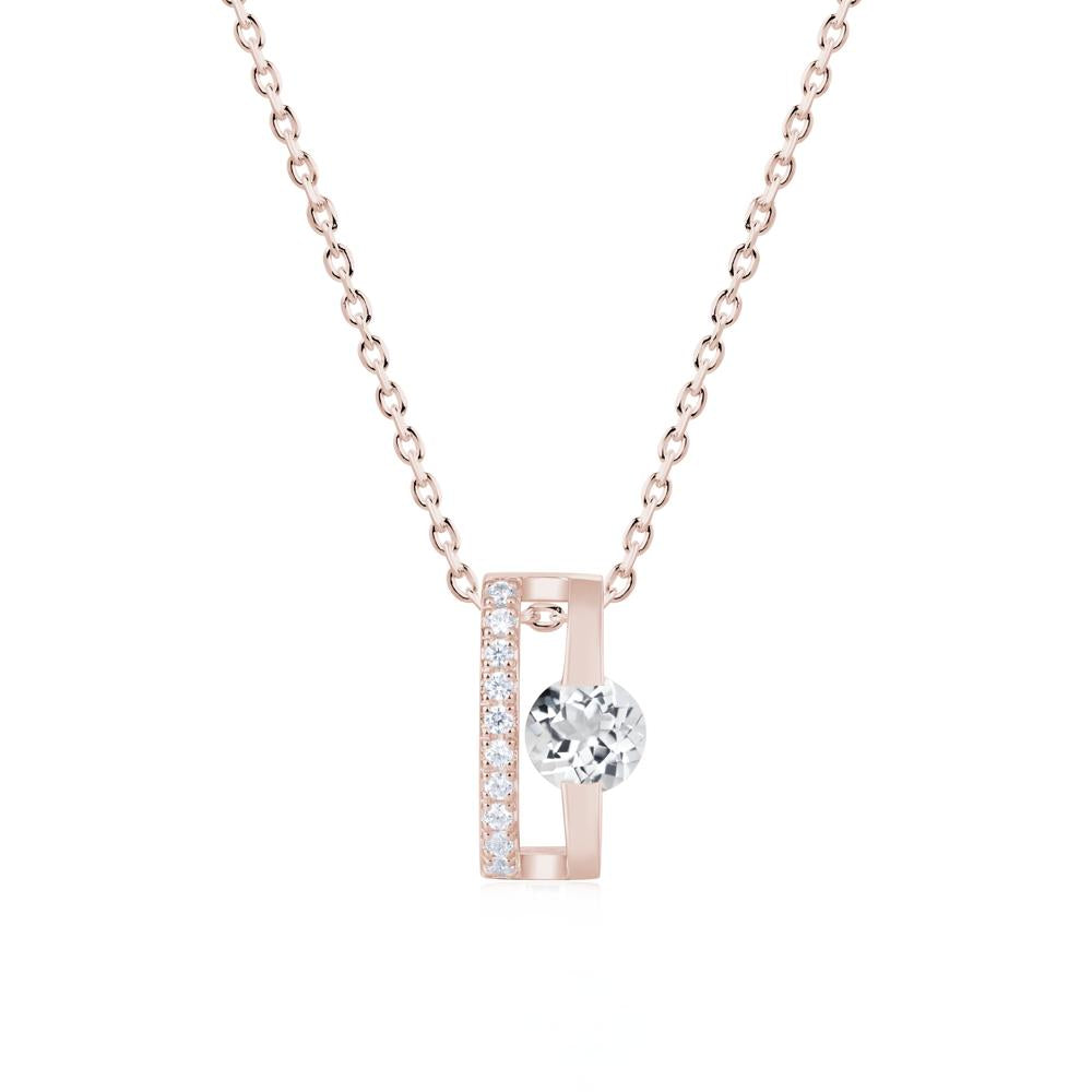 Open Hollow Modern Amethyst Necklace - LUO Jewelry #gemstone_White Topaz