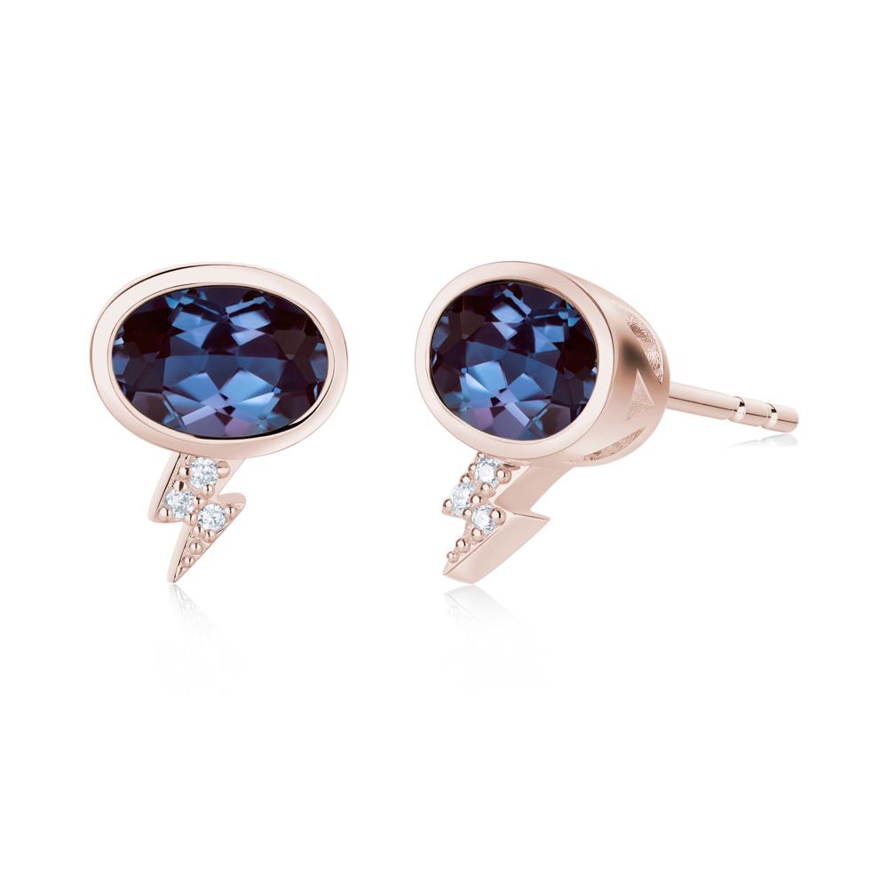 Lightning Oval Cut Garnet Stud Earrings - LUO Jewelry #gemstone_Alexandrite