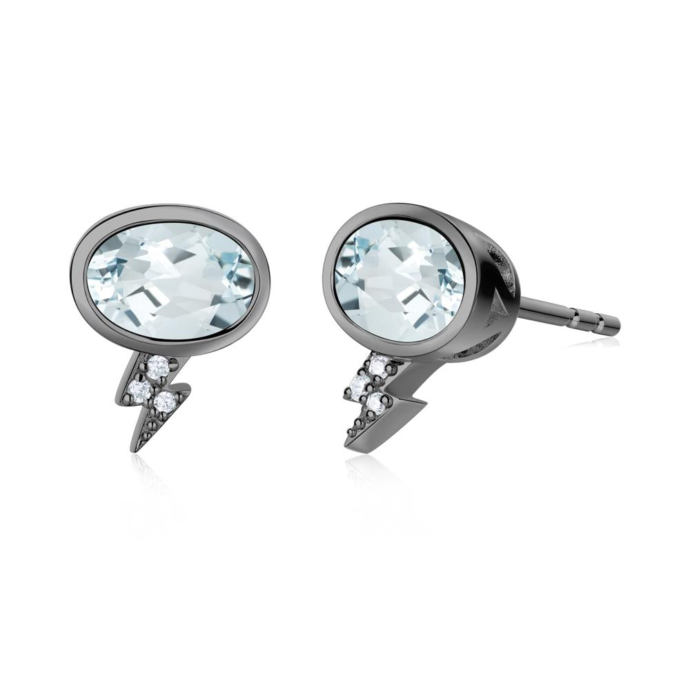 Lightning Oval Cut Garnet Stud Earrings - LUO Jewelry #gemstone_Aquamarine