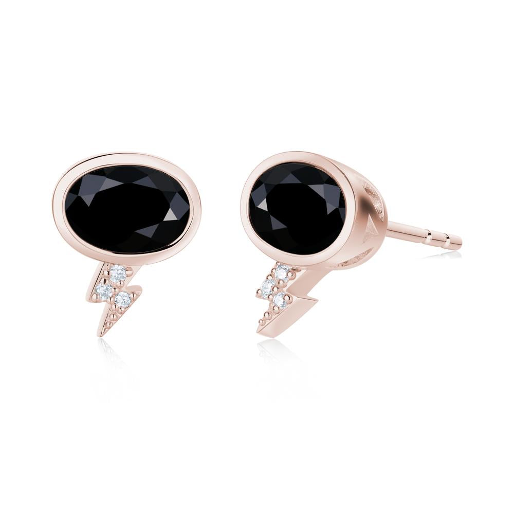Lightning Oval Cut Garnet Stud Earrings - LUO Jewelry #gemstone_Black Spinel
