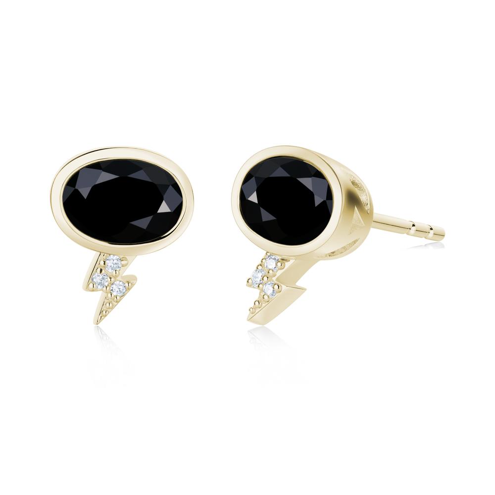 Lightning Oval Cut Garnet Stud Earrings - LUO Jewelry #gemstone_Black Spinel