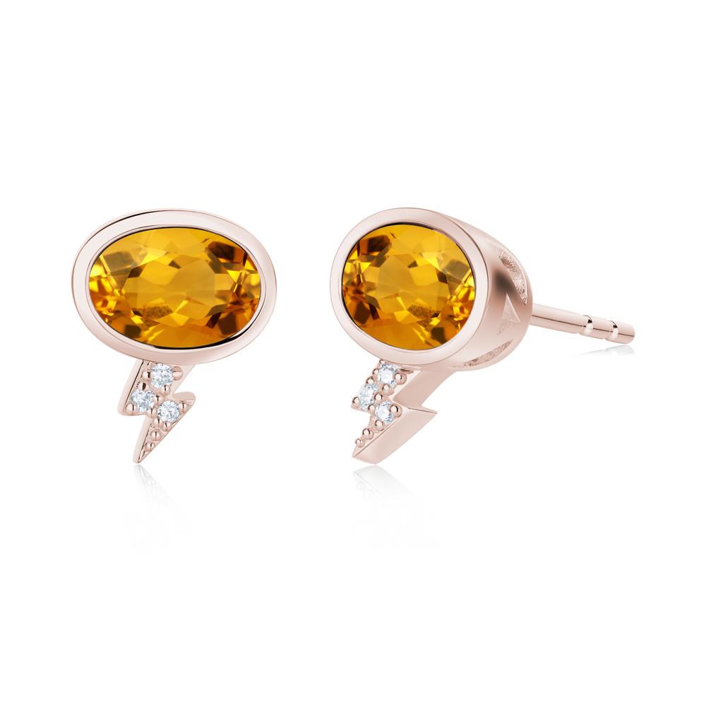 Lightning Oval Cut Garnet Stud Earrings - LUO Jewelry #gemstone_Citrine