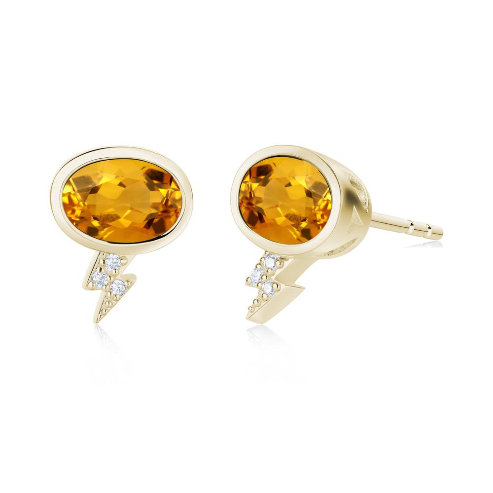 Lightning Oval Cut Garnet Stud Earrings - LUO Jewelry #gemstone_Citrine