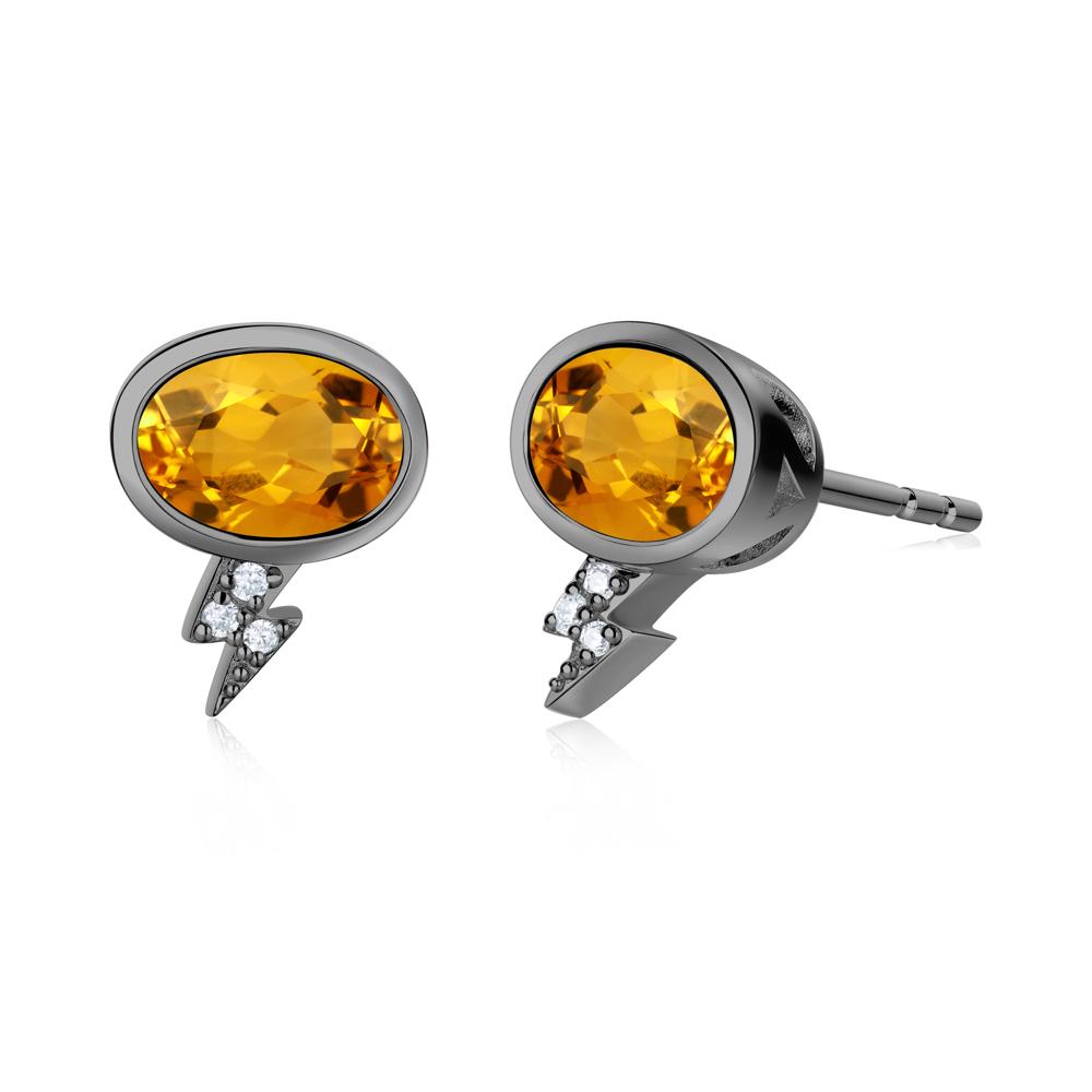 Lightning Oval Cut Garnet Stud Earrings - LUO Jewelry #gemstone_Citrine