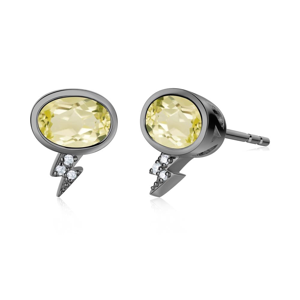 Lightning Oval Cut Garnet Stud Earrings - LUO Jewelry #gemstone_Lemon Quartz