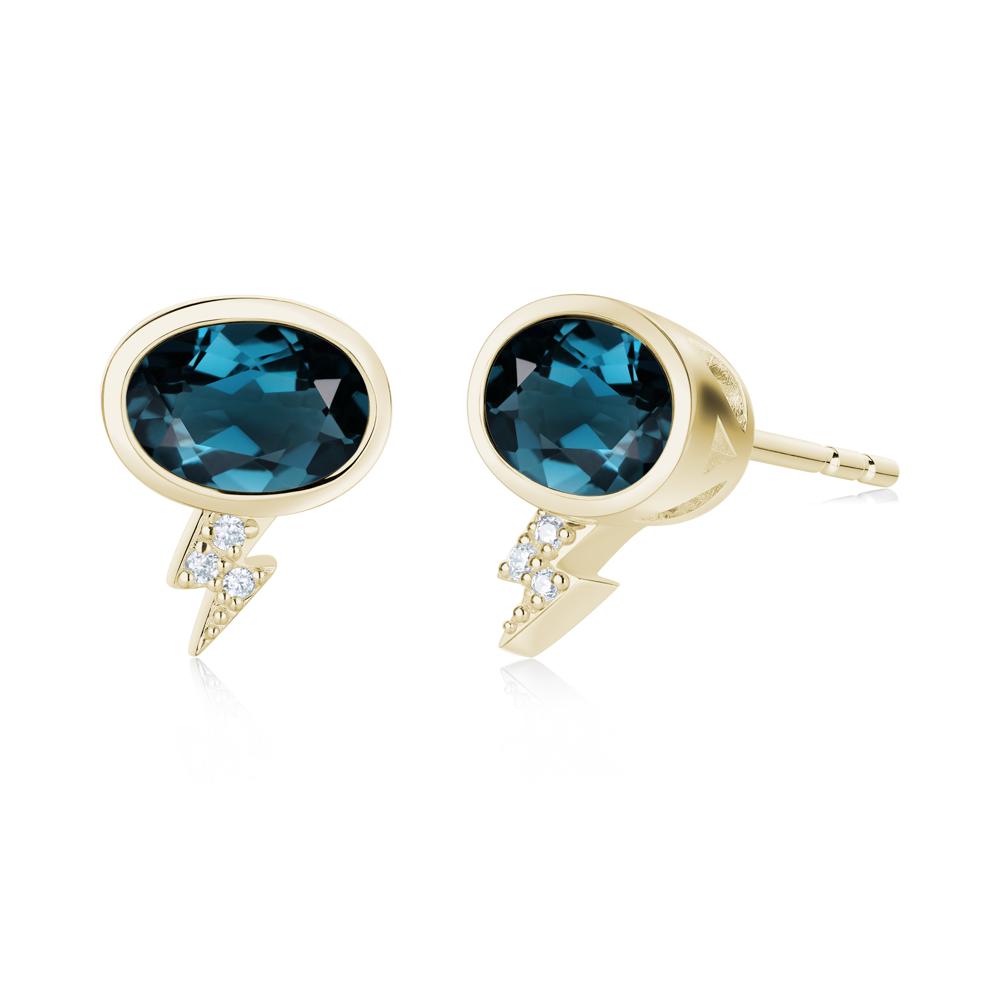 Lightning Oval Cut Garnet Stud Earrings - LUO Jewelry #gemstone_London Blue Topaz
