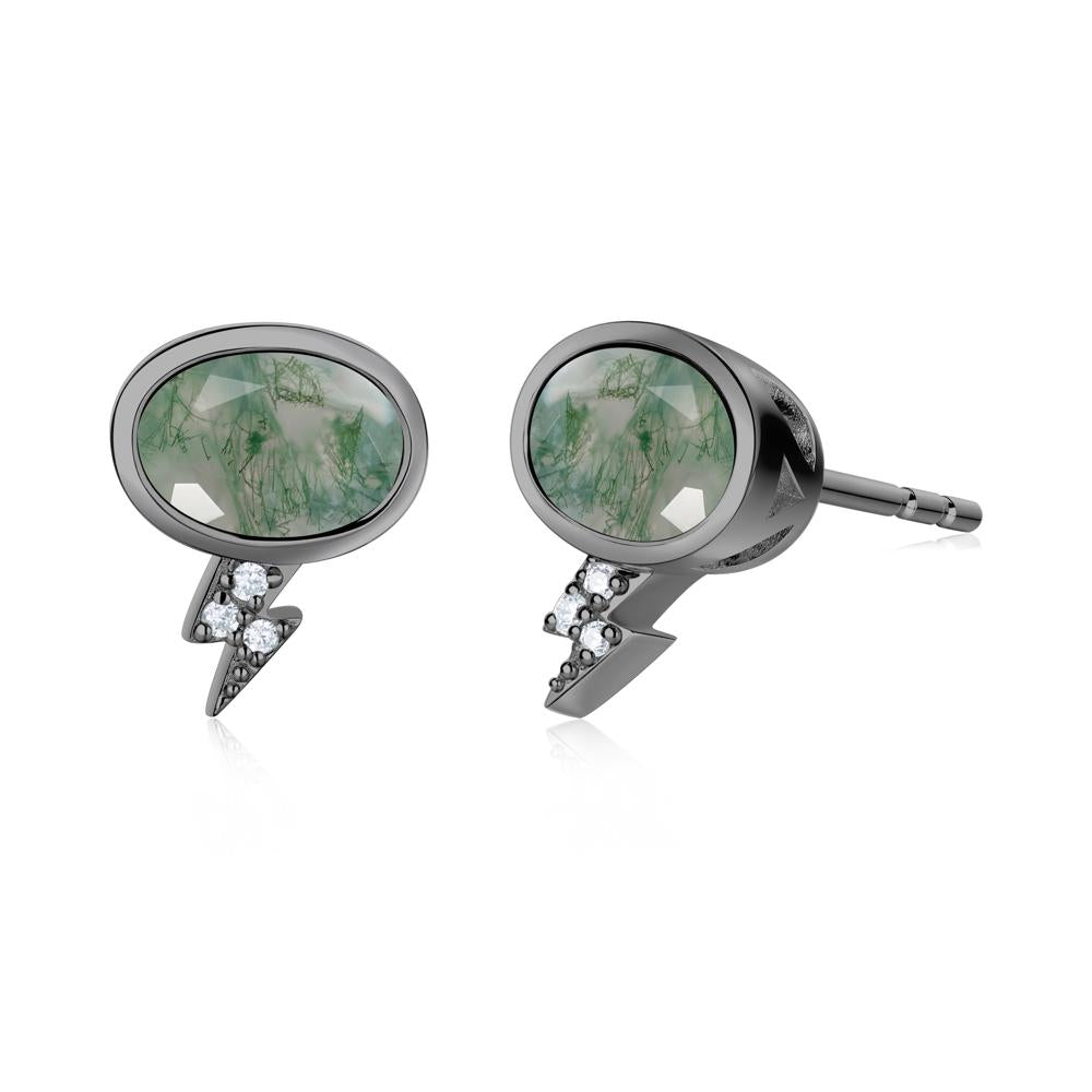 Lightning Oval Cut Garnet Stud Earrings - LUO Jewelry #gemstone_Moss Agate
