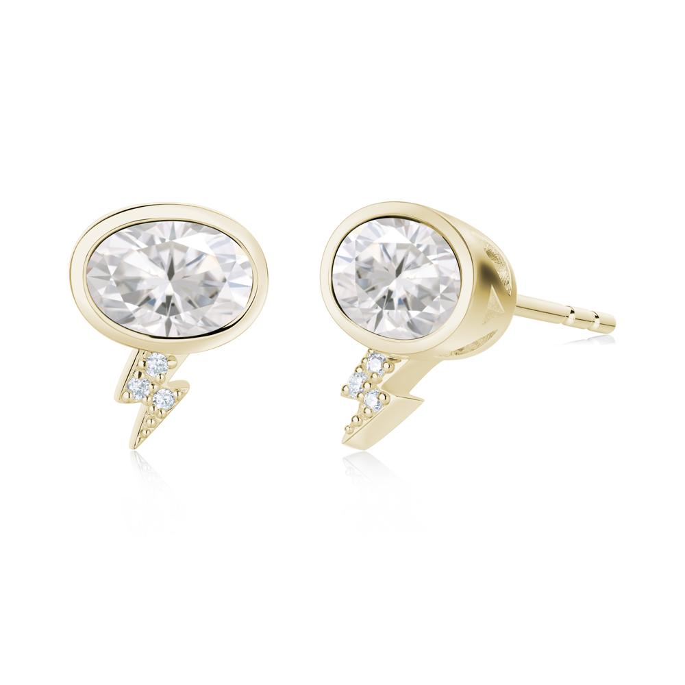 Lightning Oval Cut Garnet Stud Earrings - LUO Jewelry #gemstone_Moissanite
