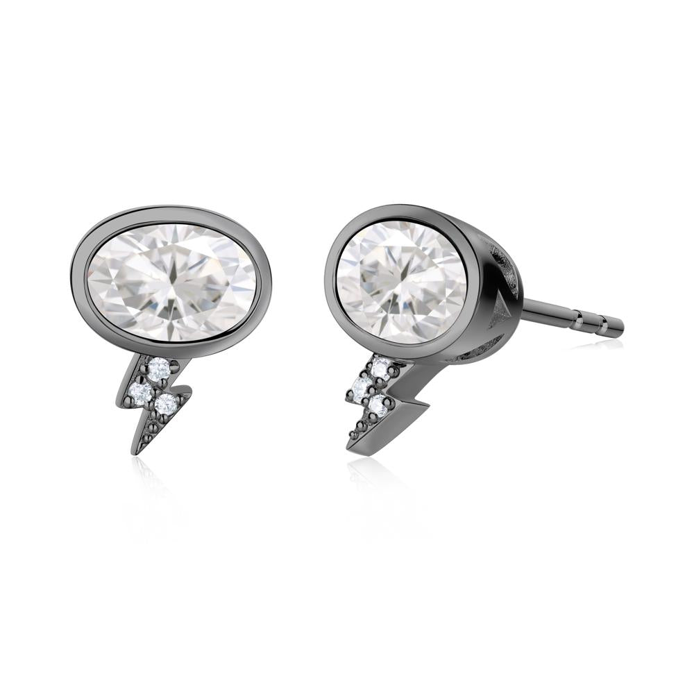 Lightning Oval Cut Garnet Stud Earrings - LUO Jewelry #gemstone_Moissanite