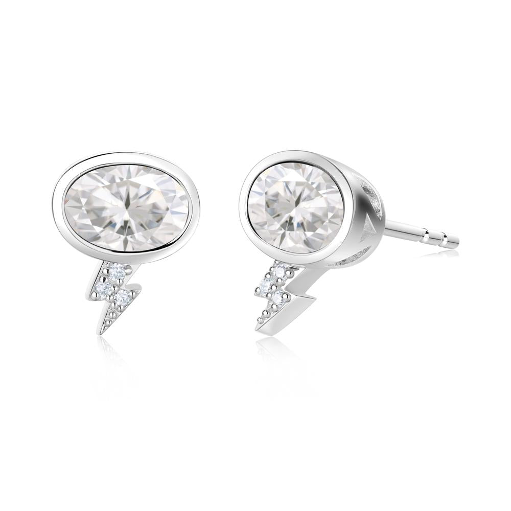 Lightning Oval Cut Garnet Stud Earrings - LUO Jewelry #gemstone_Moissanite