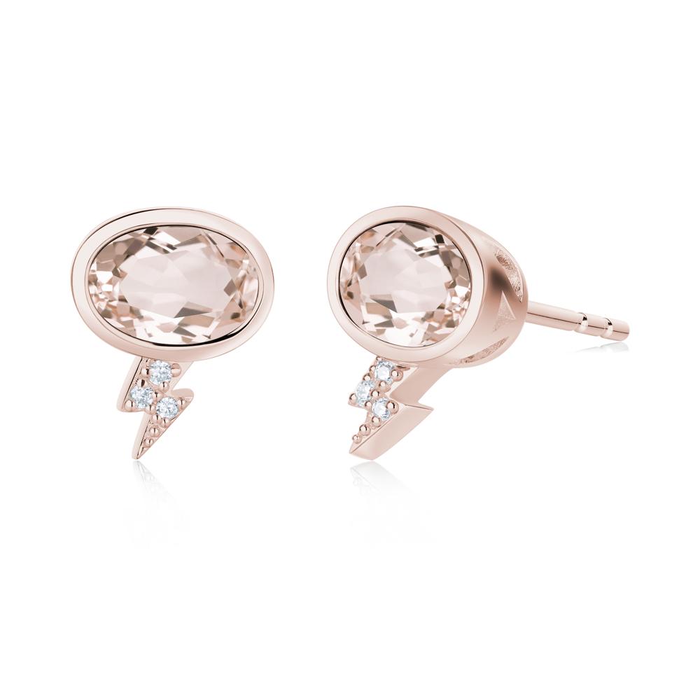 Lightning Oval Cut Garnet Stud Earrings - LUO Jewelry #gemstone_Morganite