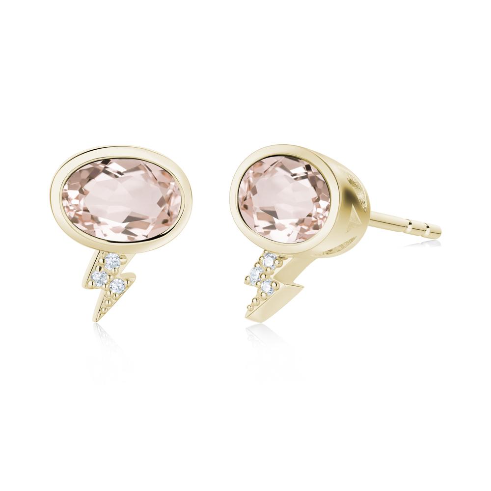 Lightning Oval Cut Garnet Stud Earrings - LUO Jewelry #gemstone_Morganite
