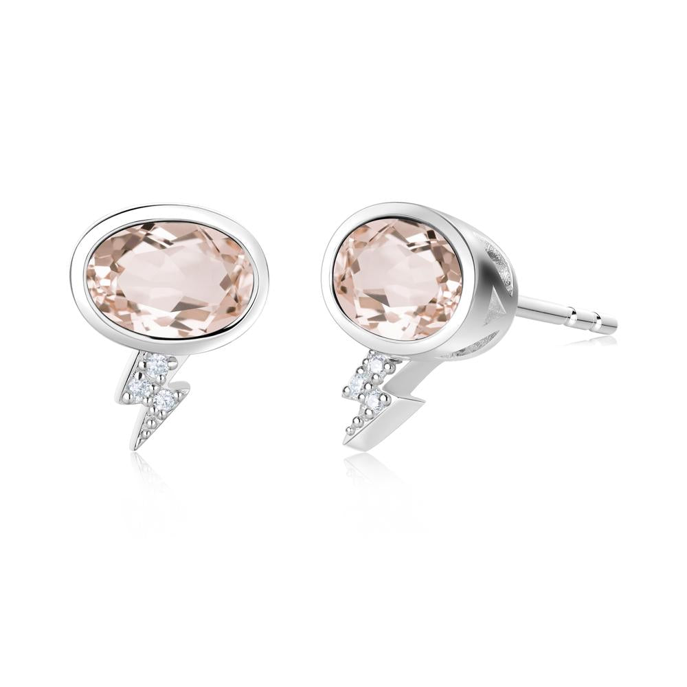 Lightning Oval Cut Garnet Stud Earrings - LUO Jewelry #gemstone_Morganite