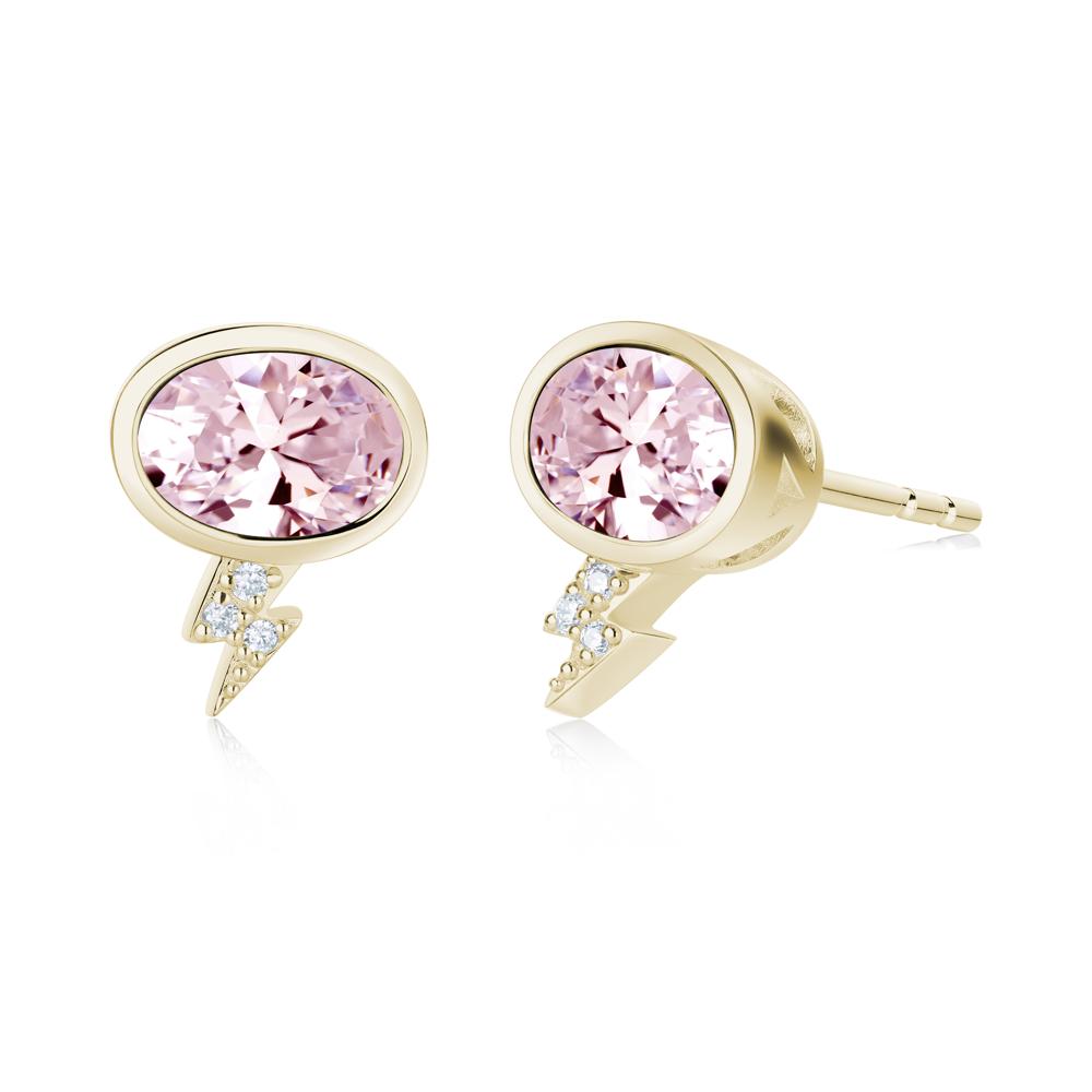 Lightning Oval Cut Garnet Stud Earrings - LUO Jewelry #gemstone_Pink Cubic Zirconia