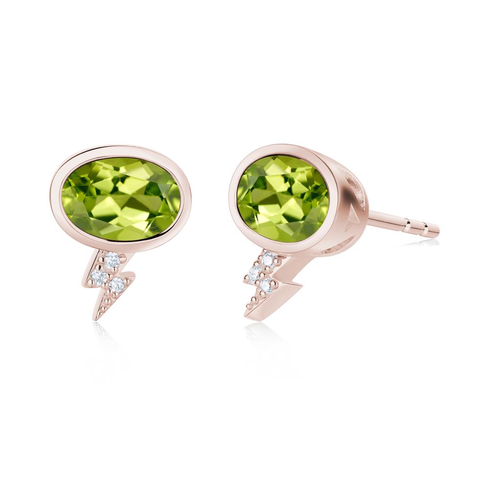 Lightning Oval Cut Garnet Stud Earrings - LUO Jewelry #gemstone_Peridot