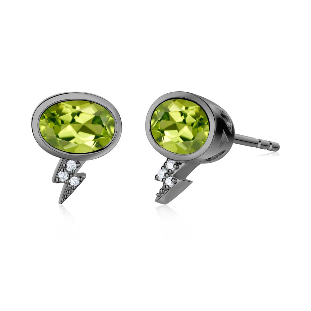 Lightning Oval Cut Garnet Stud Earrings - LUO Jewelry #gemstone_Peridot