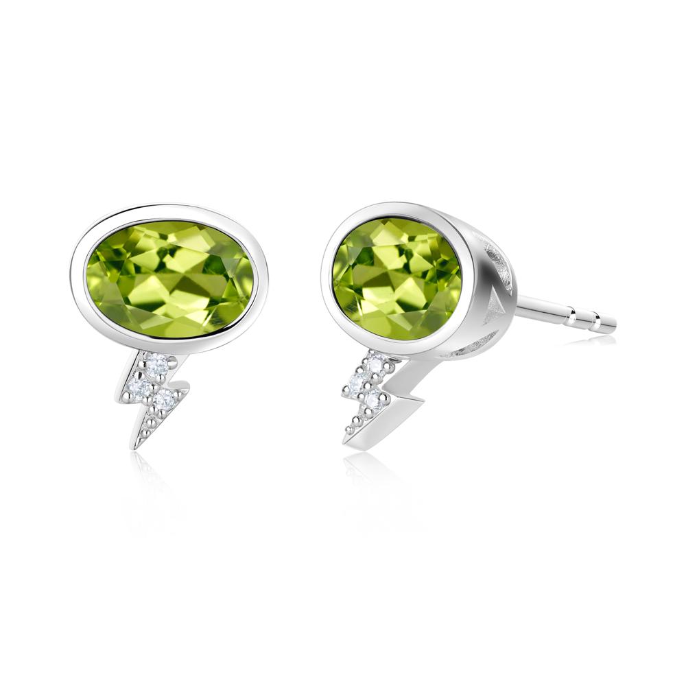 Lightning Oval Cut Garnet Stud Earrings - LUO Jewelry #gemstone_Peridot
