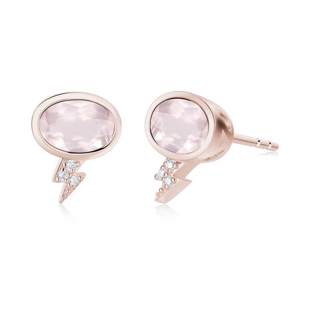 Lightning Oval Cut Garnet Stud Earrings - LUO Jewelry #gemstone_Rose Quartz