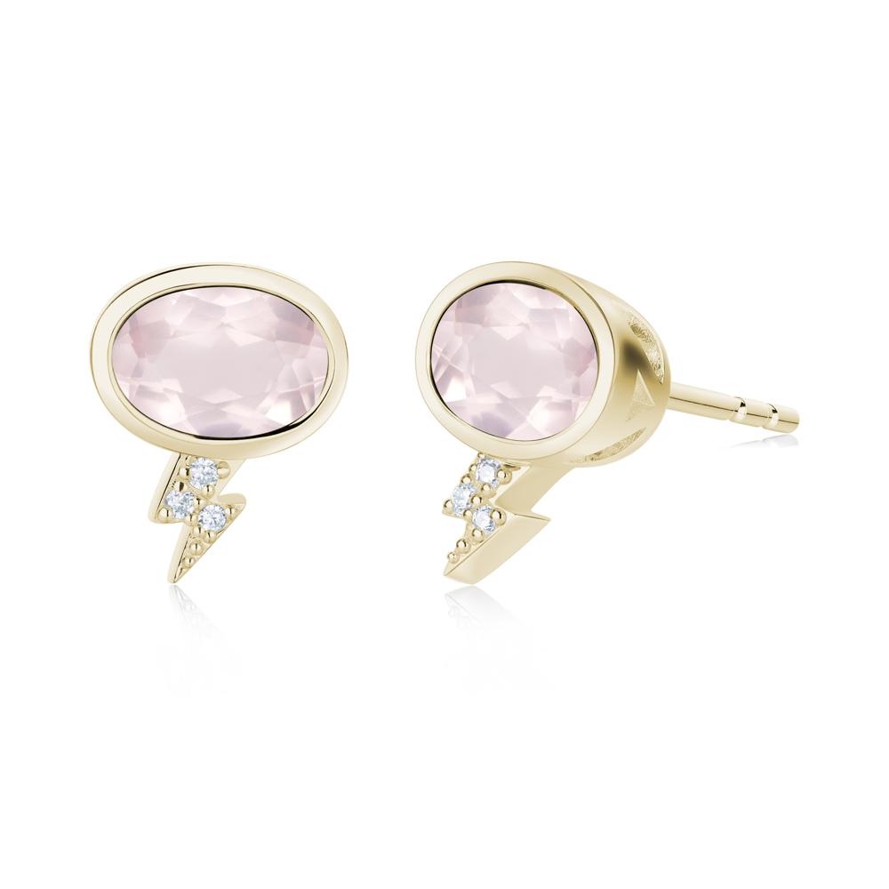 Lightning Oval Cut Garnet Stud Earrings - LUO Jewelry #gemstone_Rose Quartz
