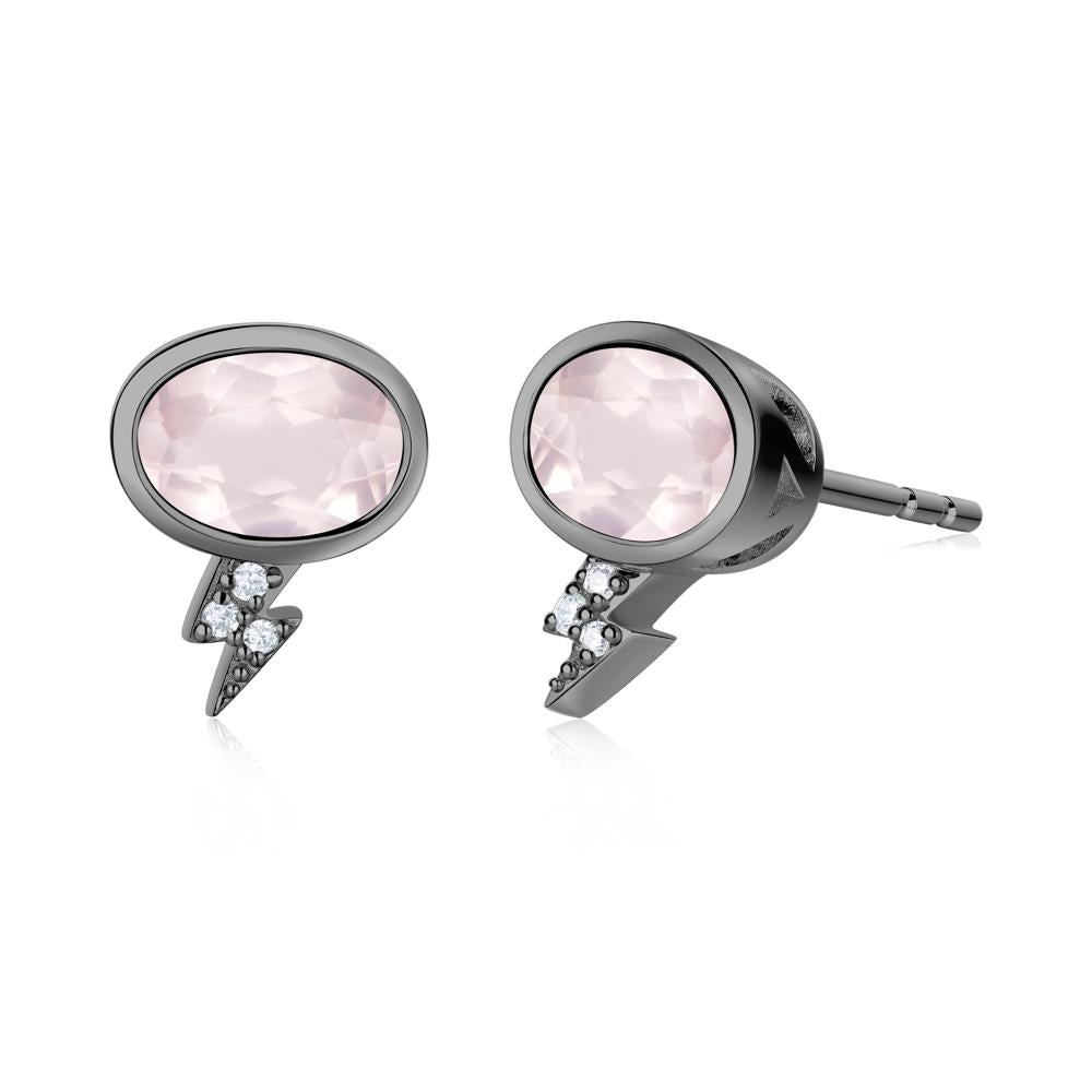 Lightning Oval Cut Garnet Stud Earrings - LUO Jewelry #gemstone_Rose Quartz