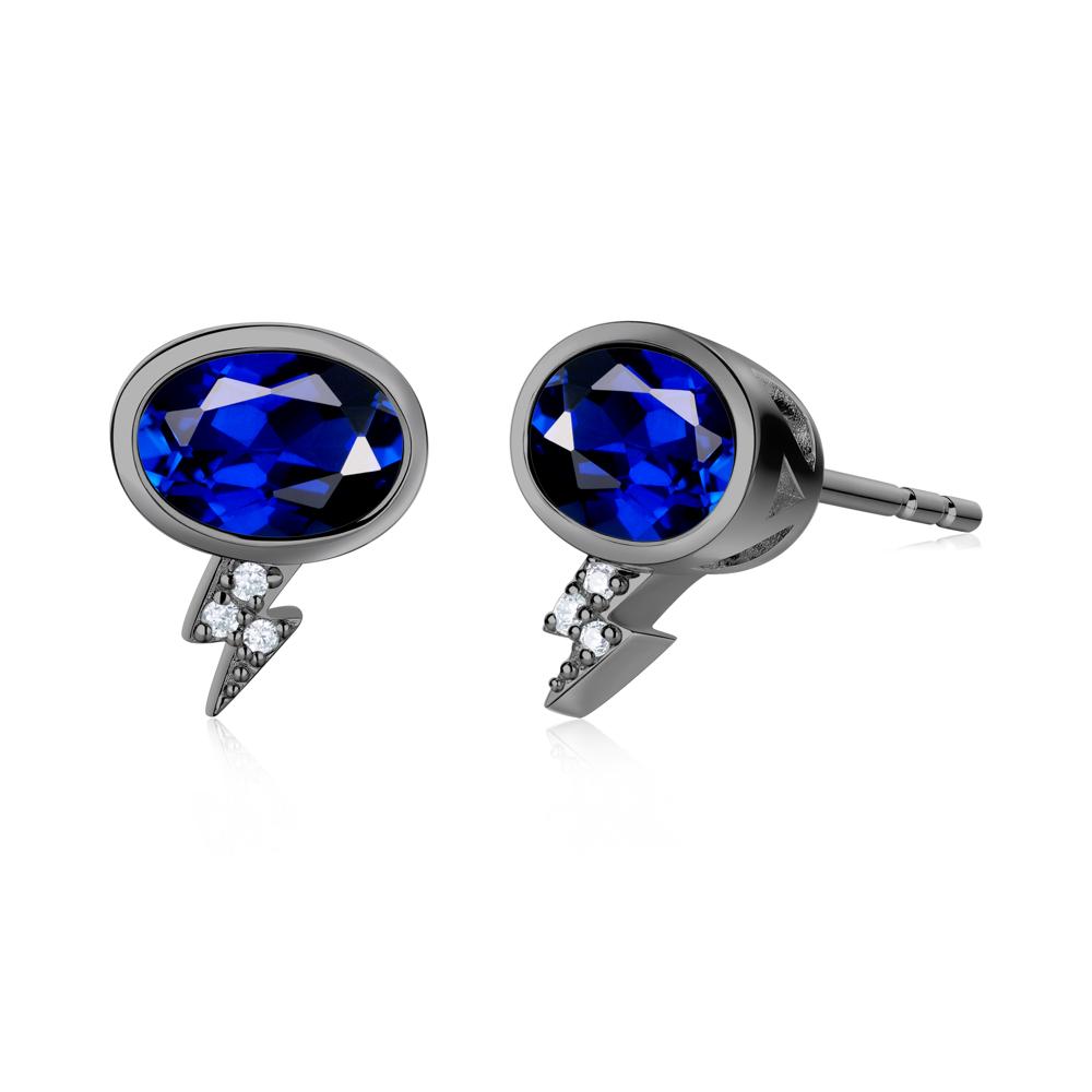 Lightning Oval Cut Garnet Stud Earrings - LUO Jewelry #gemstone_Sapphire