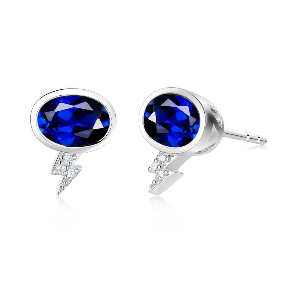 Lightning Oval Cut Garnet Stud Earrings - LUO Jewelry #gemstone_Sapphire