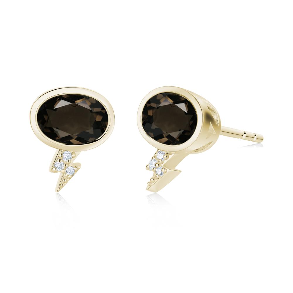 Lightning Oval Cut Garnet Stud Earrings - LUO Jewelry #gemstone_Smoky Quartz