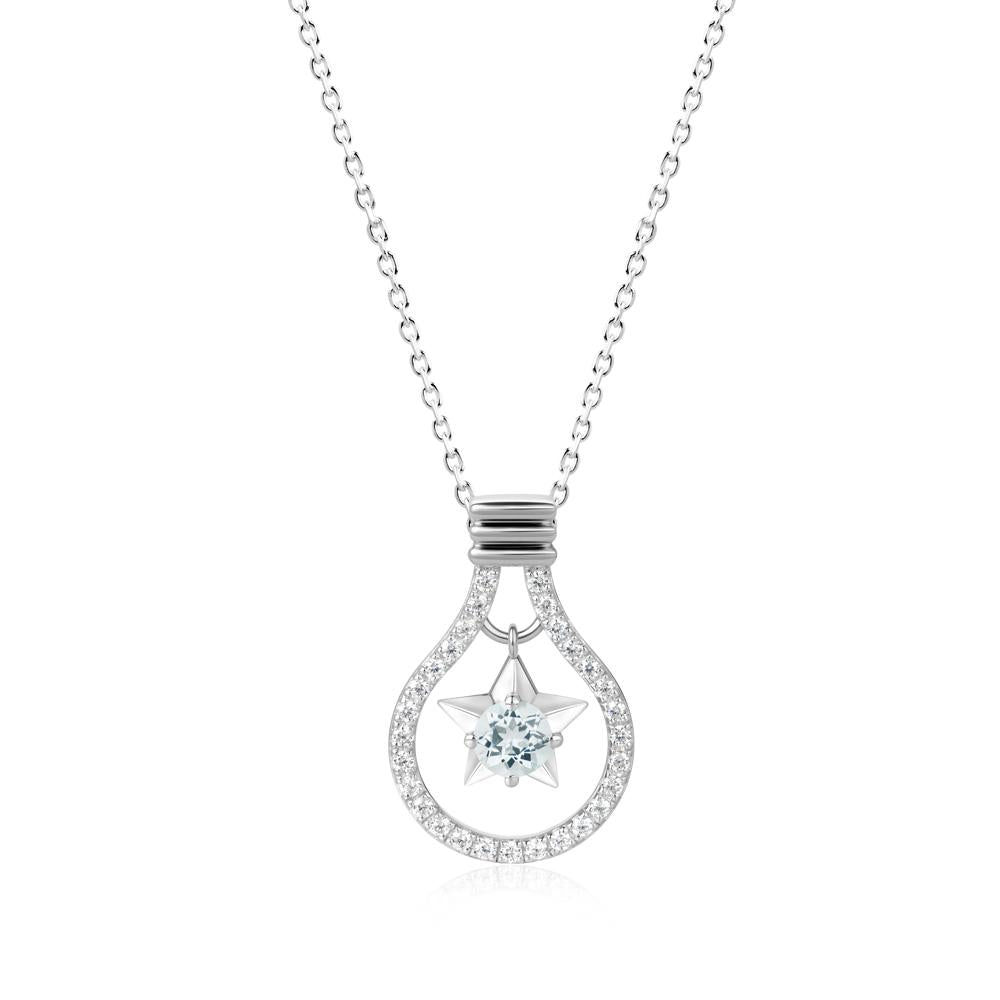 Lightbulb Star Green Amethyst Necklace - LUO Jewelry #gemstone_Aquamarine