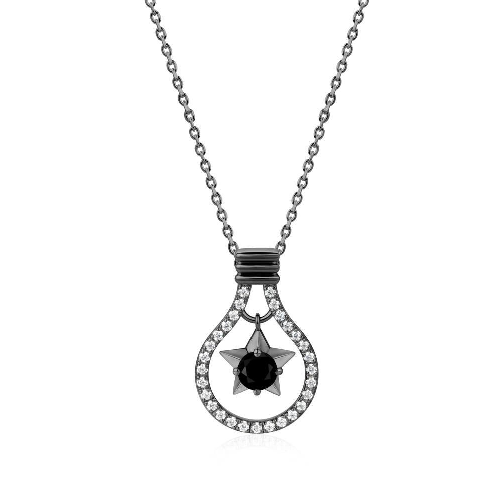 Lightbulb Star Green Amethyst Necklace - LUO Jewelry #gemstone_Black Spinel