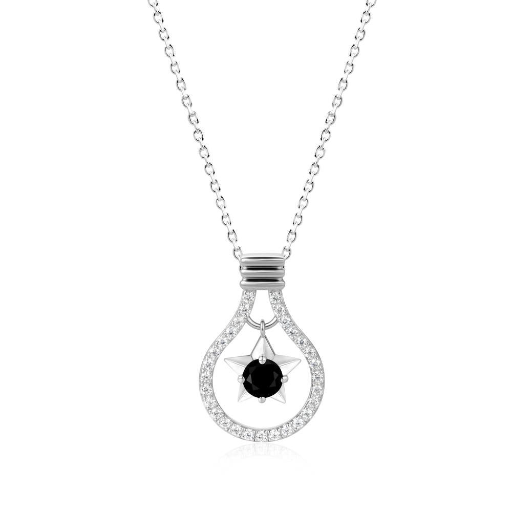 Lightbulb Star Green Amethyst Necklace - LUO Jewelry #gemstone_Black Spinel