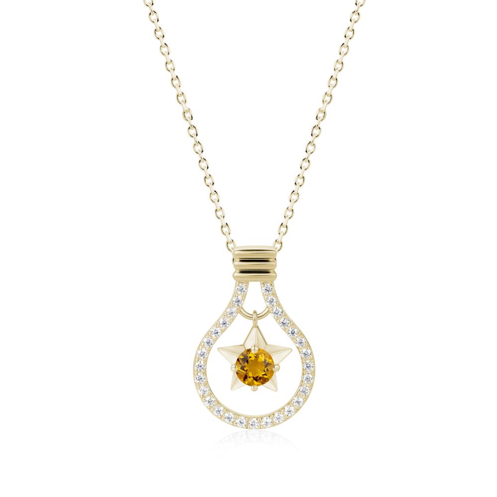 Lightbulb Star Green Amethyst Necklace - LUO Jewelry #gemstone_Citrine