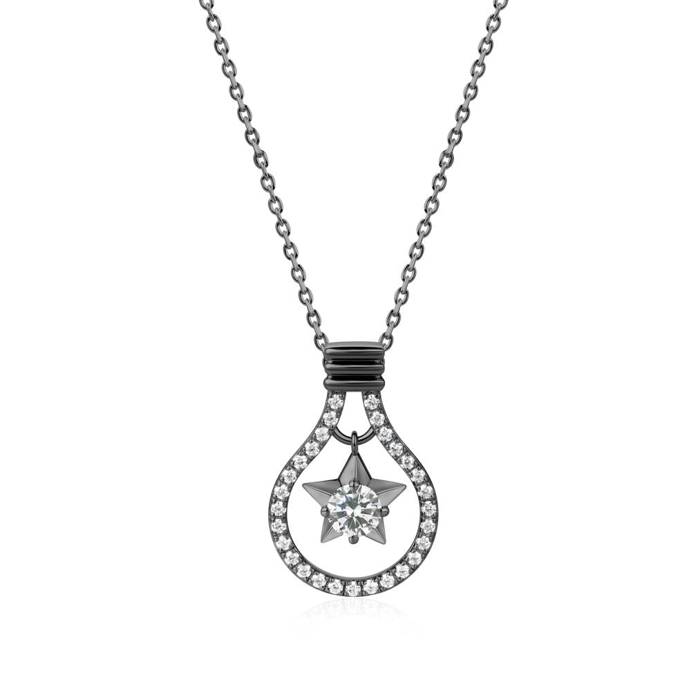 Lightbulb Star Green Amethyst Necklace - LUO Jewelry #gemstone_Cubic Zirconia
