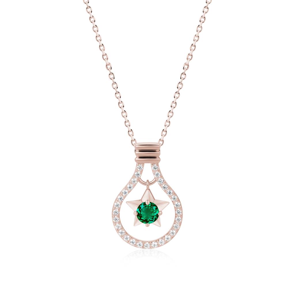 Lightbulb Star Green Amethyst Necklace - LUO Jewelry #gemstone_Emerald