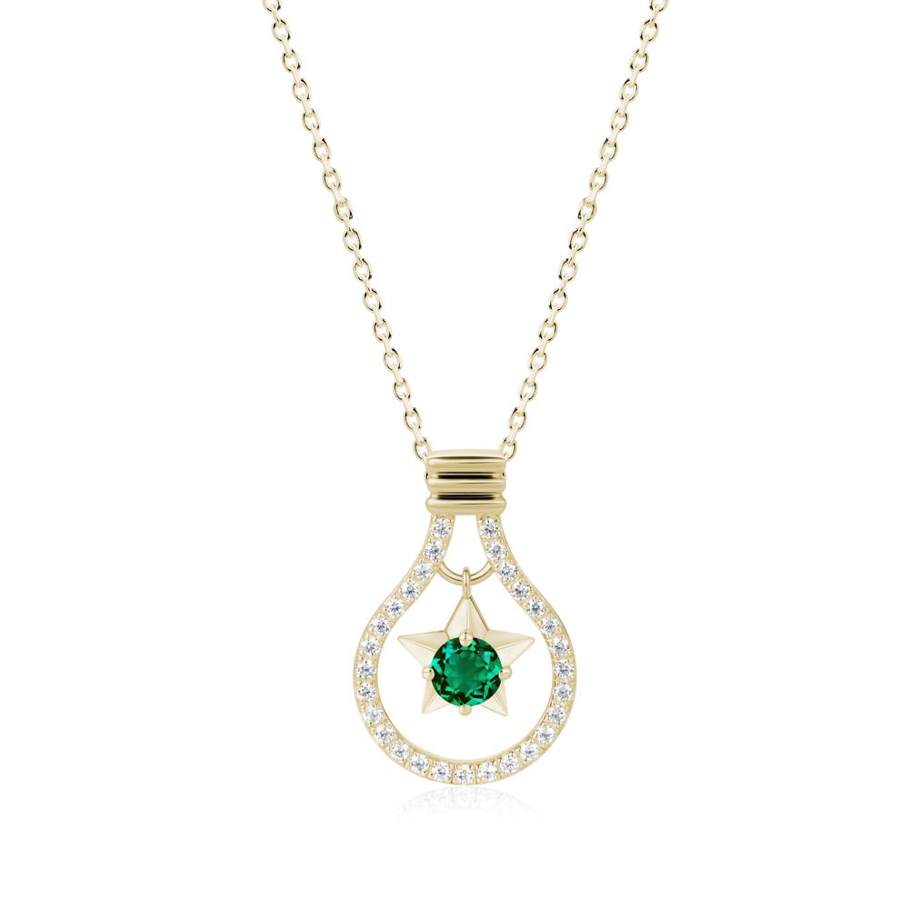 Lightbulb Star Green Amethyst Necklace - LUO Jewelry #gemstone_Emerald