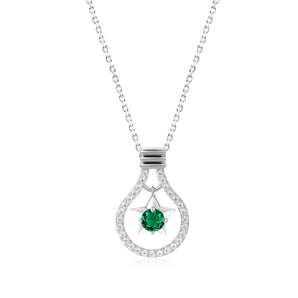 Lightbulb Star Green Amethyst Necklace - LUO Jewelry #gemstone_Emerald