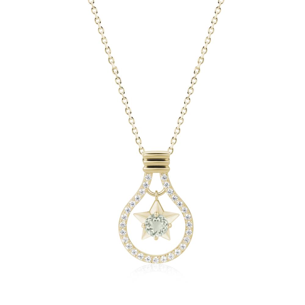 Lightbulb Star Green Amethyst Necklace - LUO Jewelry #gemstone_Green Amethyst